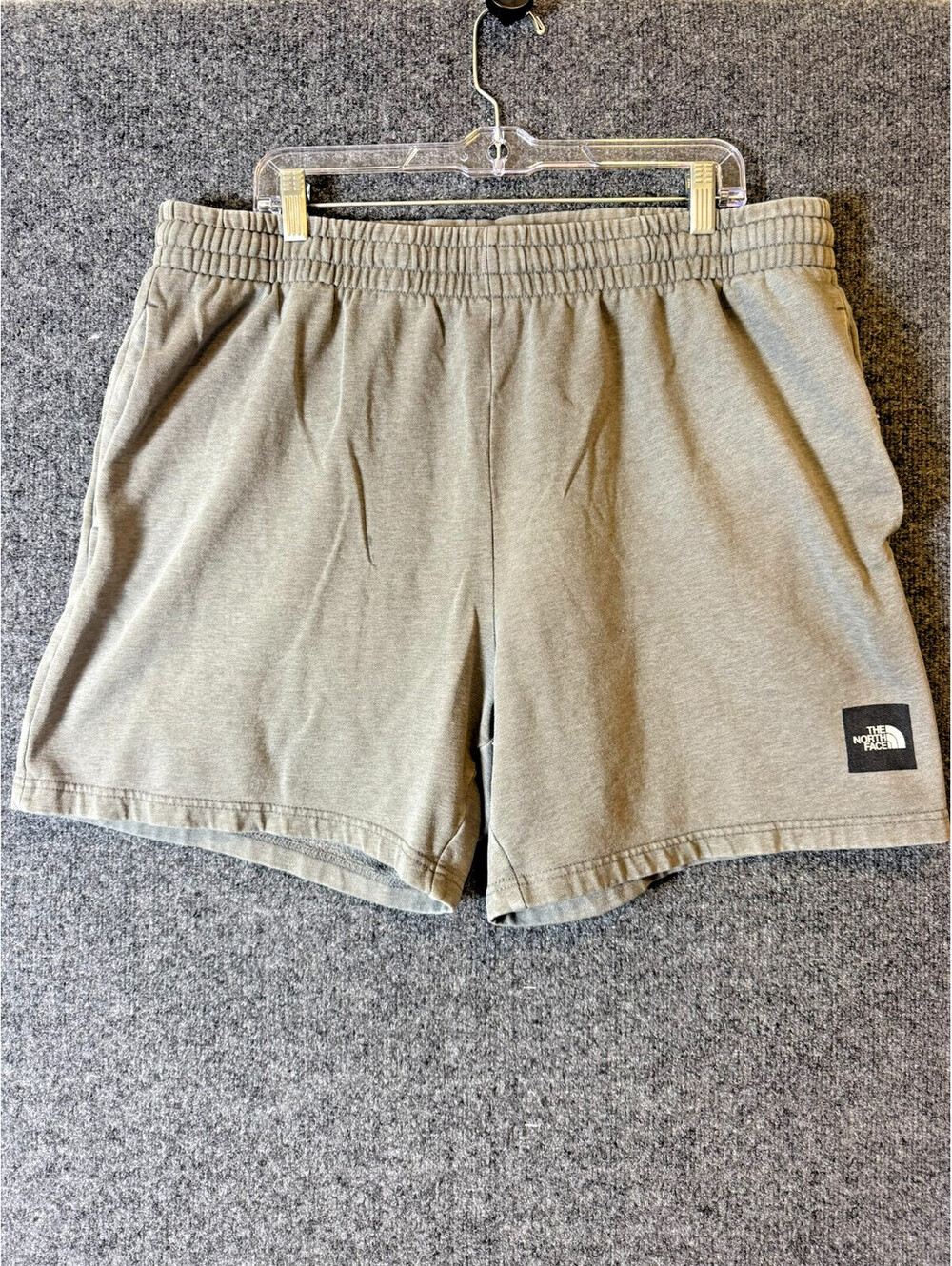 The North Face Mens Sweat Shorts XL Grey Fleece Box Logo Elastic Waist Drawstrin